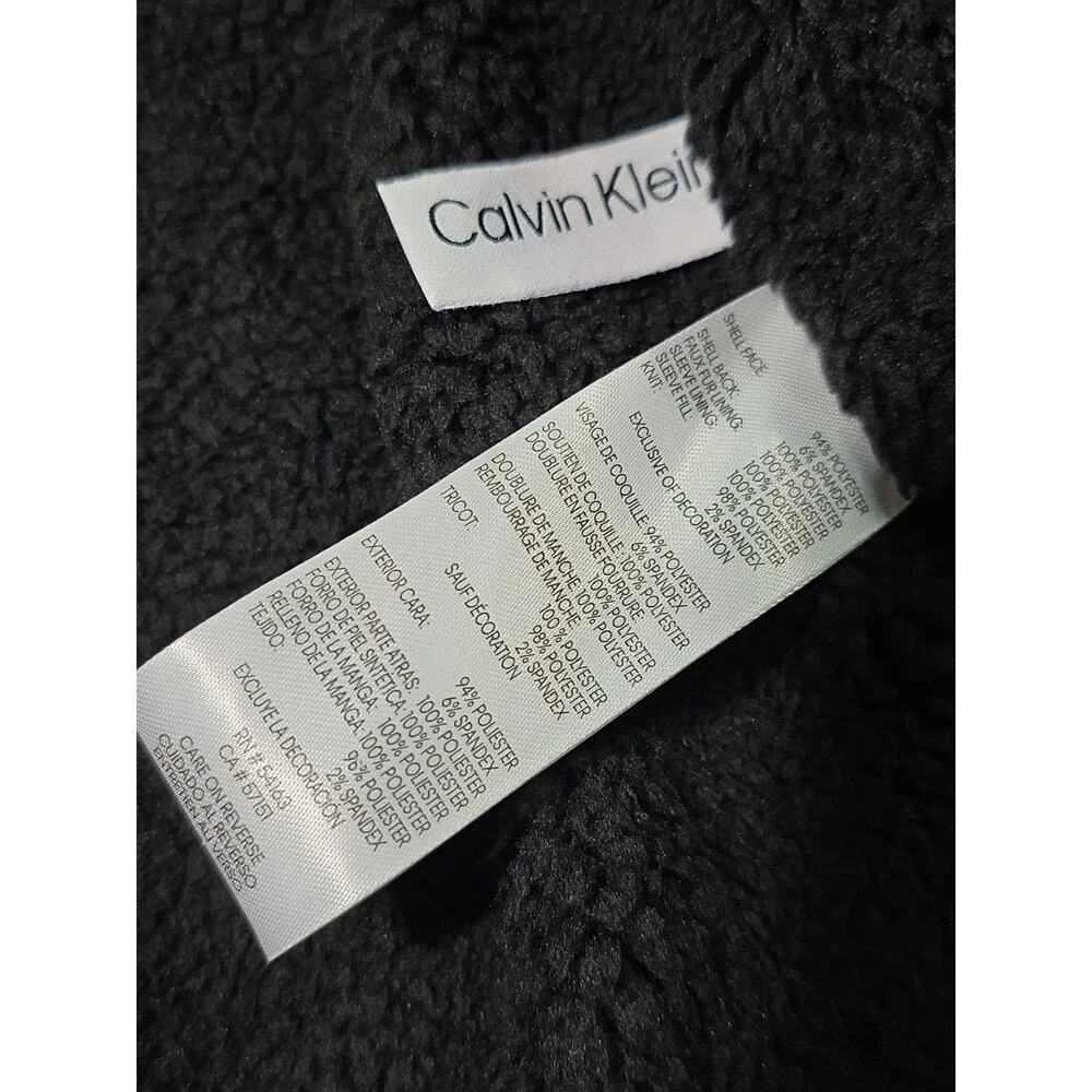 NWT Calvin Klein Men L Sherpa Lined Soft Shell Jacket Black Infinite Stretch 225